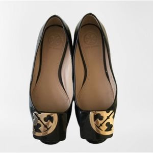 Tory Burch Black Patent Leather Ballet Flat Shoes $398